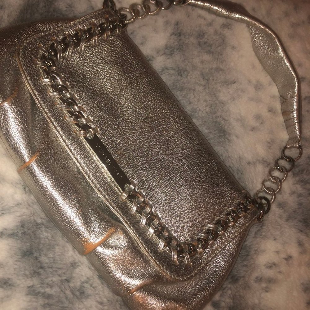 Michael kors foiled purse with silver ch